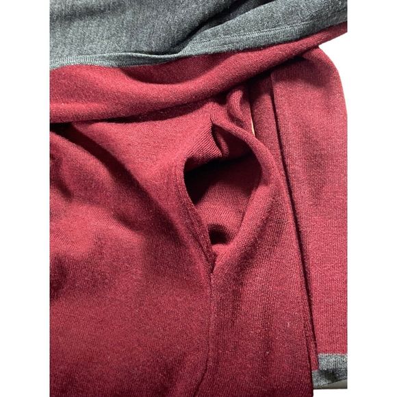 BNCI Blanc Noir Womens M Open Front Cardigan Wool Blend Burgundy/Gray NWT - Picture 3 of 8